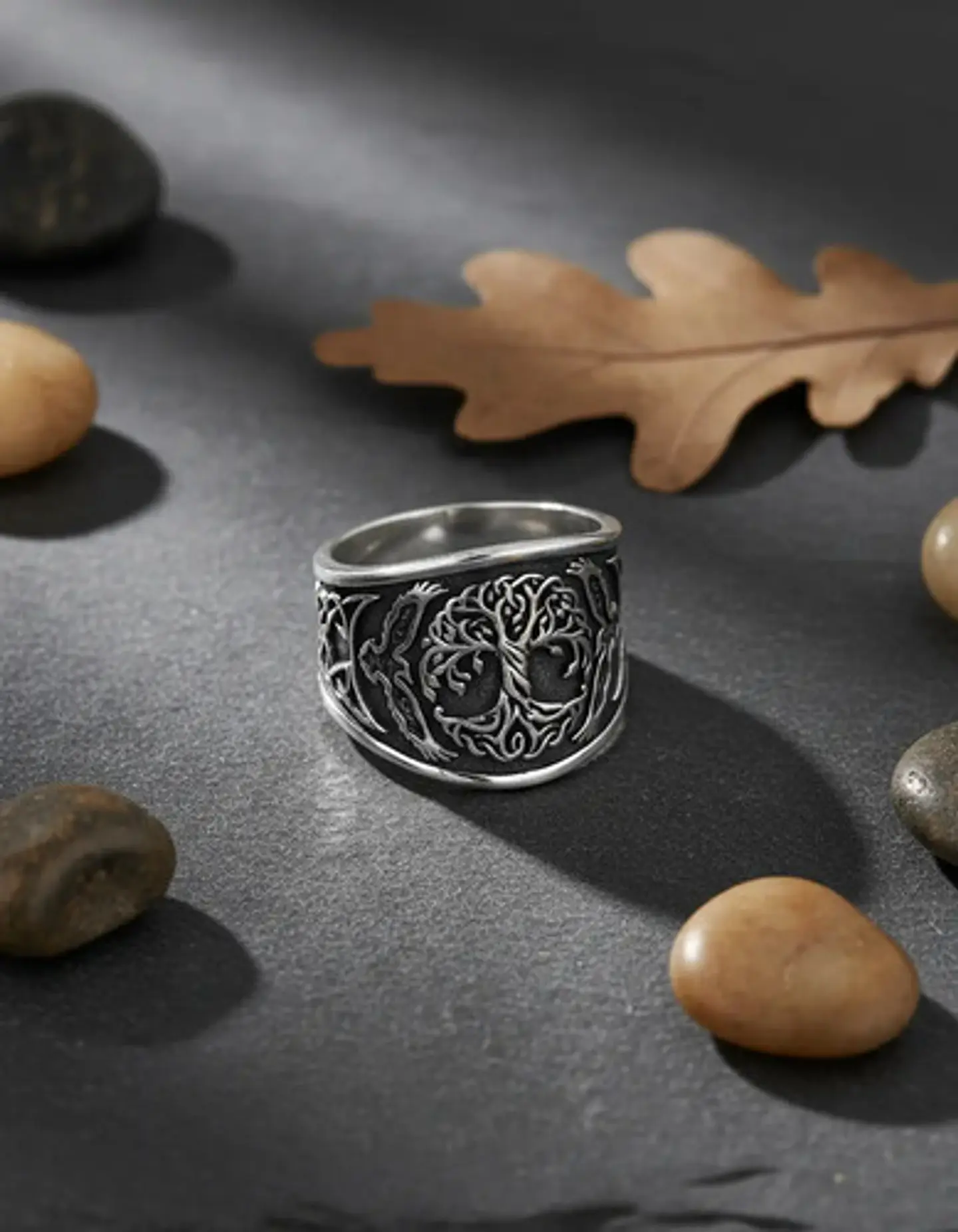 Anillo Para Hombre Amuleto Vikingo Árbol De Vida Yggdrasil 3