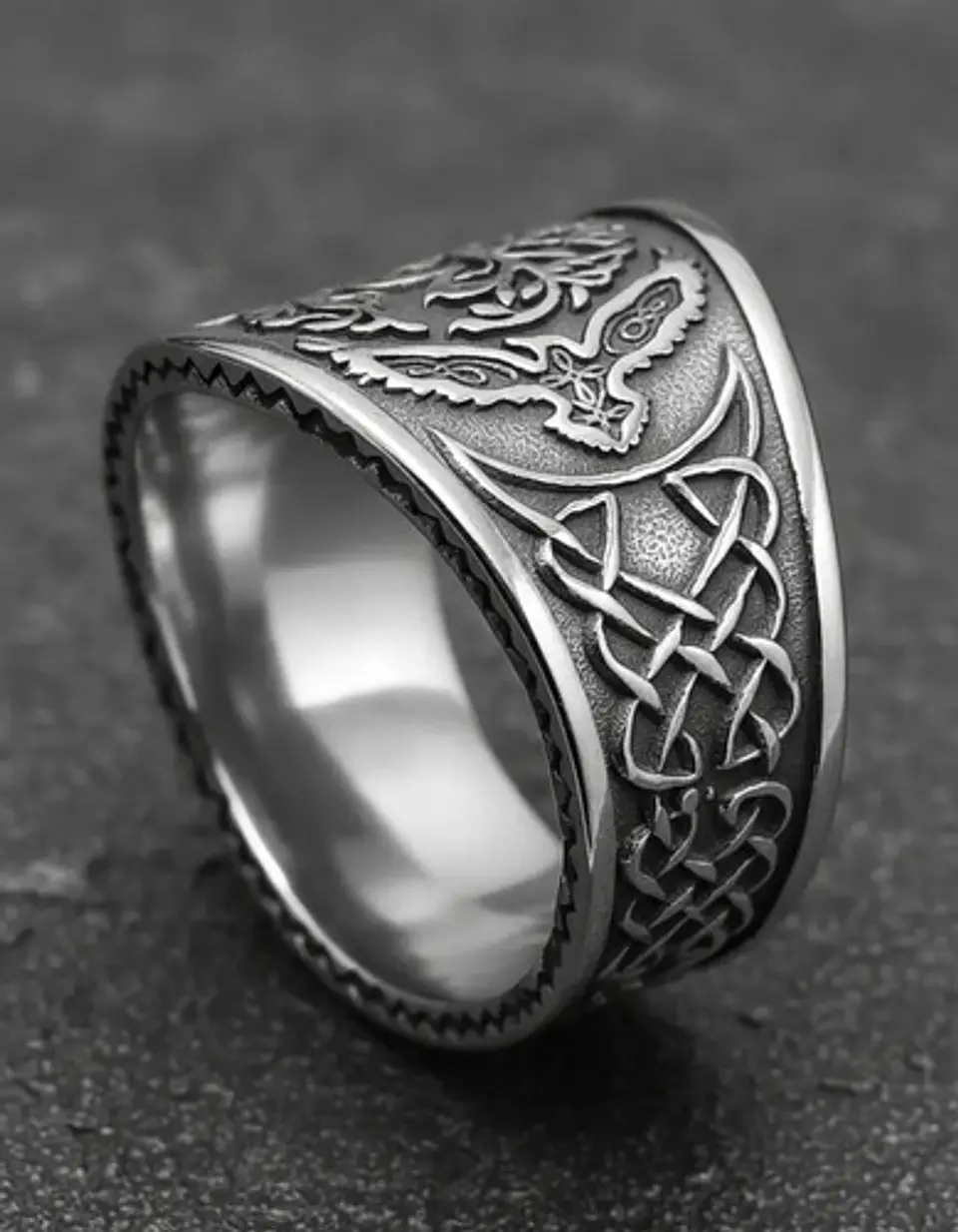 Anillo Para Hombre Amuleto Vikingo Árbol De Vida Yggdrasil 8