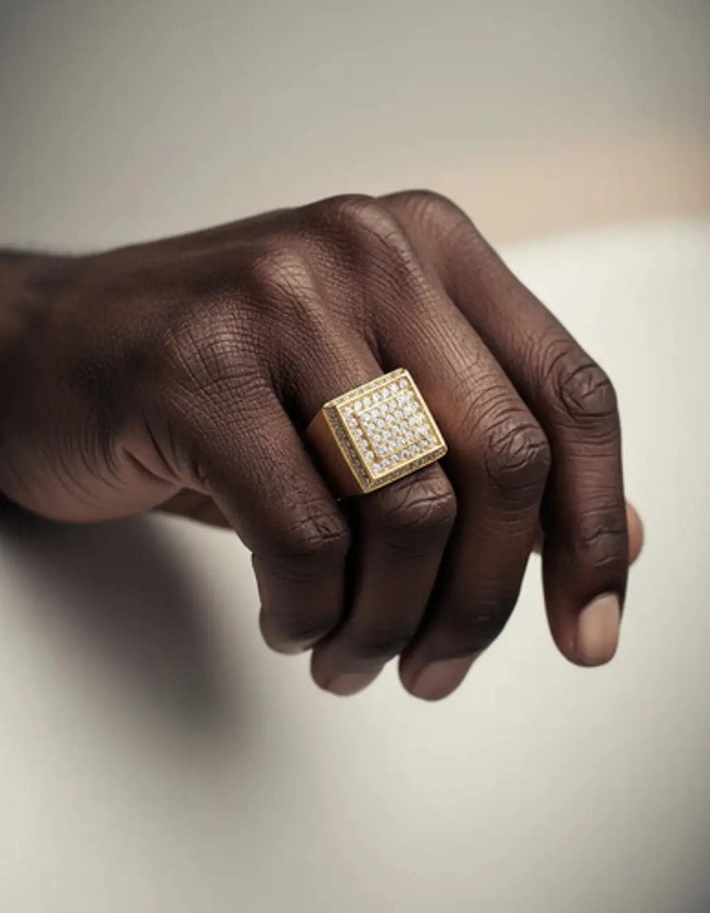 Anillo Lujoso Para Hombre Geométrico Hip Hop Acero Color Oro 2