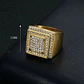 Anillo Lujoso Para Hombre Geométrico Hip Hop Acero Color Oro - Miniatura 5