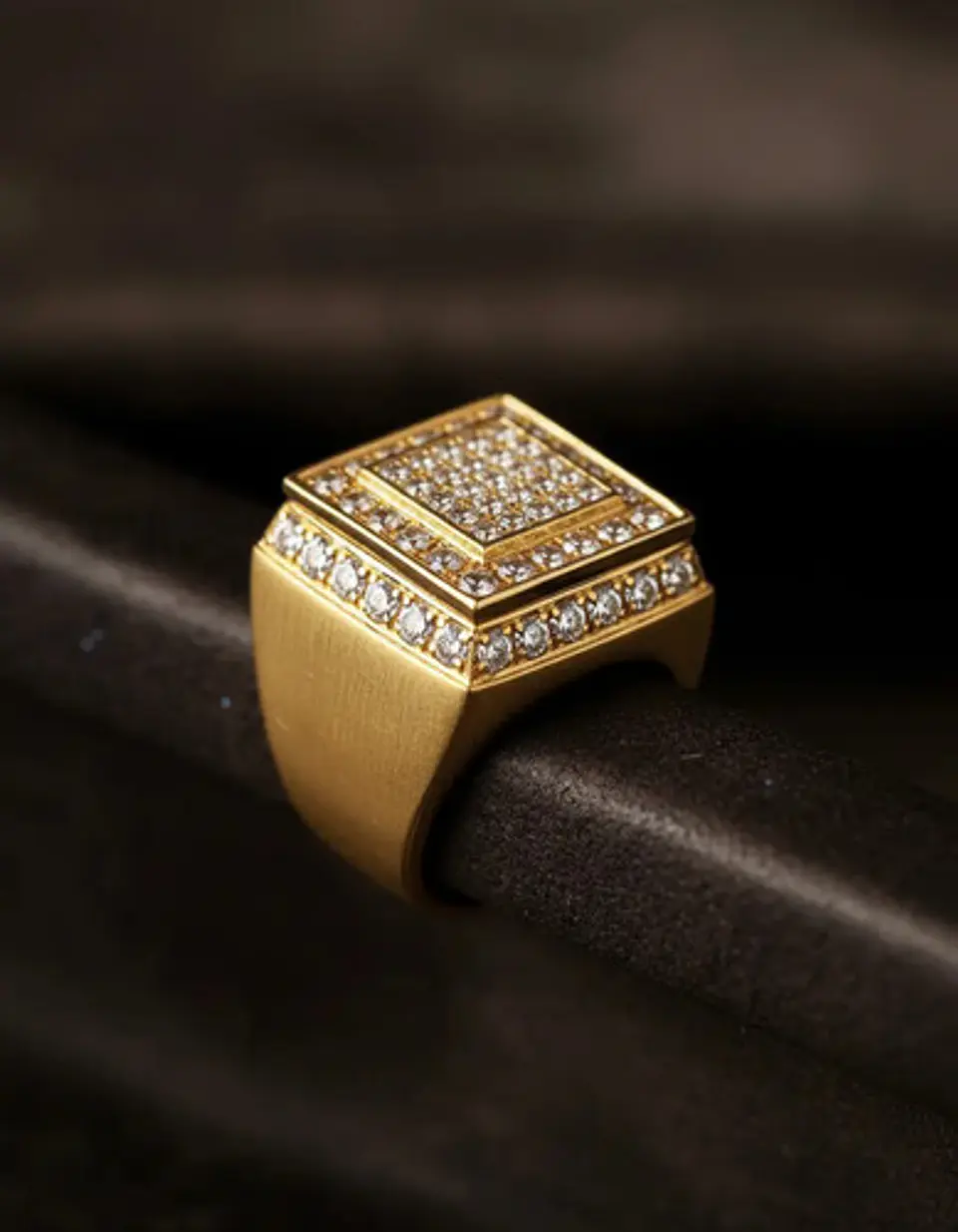 Anillo Lujoso Para Hombre Geométrico Hip Hop Acero Color Oro 6