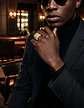 Anillo Lujoso Para Hombre Geométrico Hip Hop Acero Color Oro - Miniatura 7