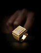 Anillo Lujoso Para Hombre Geométrico Hip Hop Acero Color Oro - Miniatura 9