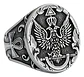 Anillo Para Hombre Con Águila Bicéfala Color Plata En Acero - Miniatura 1