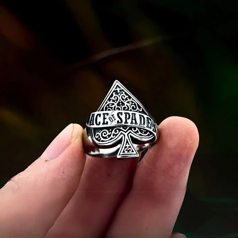 Anillo Para Hombre Con Diseño Ace Of Spade Cartas De Juego