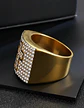 Anillo Lujoso Para Hombre Cruz Cz Hip Hop De Acero Color Oro - Miniatura 7