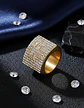 Anillo Lujoso Para Hombre Cruz Cz Hip Hop De Acero Color Oro - Miniatura 9