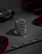 Gran Anillo Para Hombre Con Piedra Roja Estilo Punk Ataúd  - Miniatura 7
