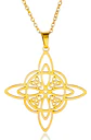 Collar Para Mujer Dije Celta Nudo De Brujas Color Oro Acero - Miniatura 1