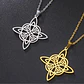 Collar Para Mujer Dije Celta Nudo De Brujas Color Oro Acero - Miniatura 7