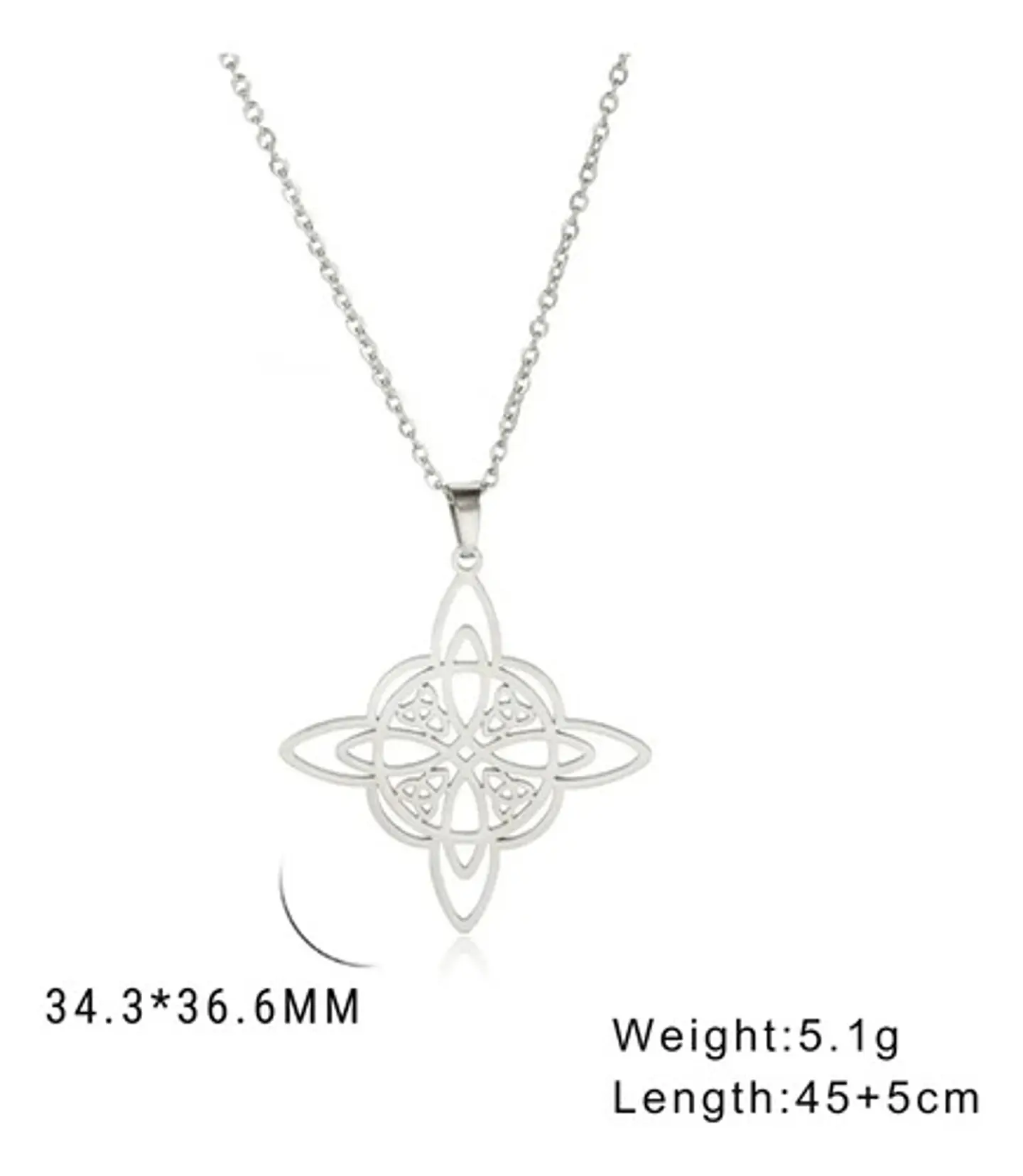 Collar Para Mujer Dije Celta Nudo De Brujas Color Oro Acero 9