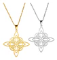 Collar Para Mujer Dije Celta Nudo De Brujas Color Oro Acero - Miniatura 14