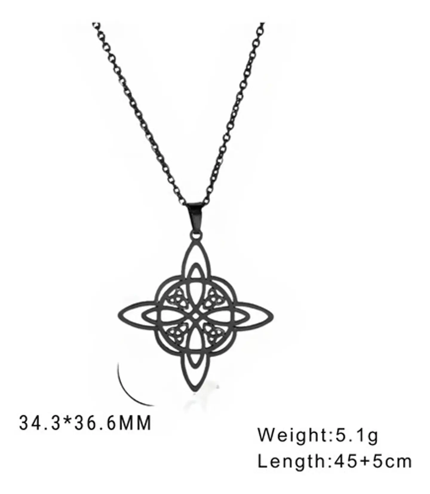 Collar Para Mujer Dije Celta Nudo De Brujas Color Oro Acero 16