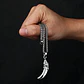 Collar Vikingo Para Hombre Con Dije Diente Lobo De Acero  Plateado - Miniatura 3