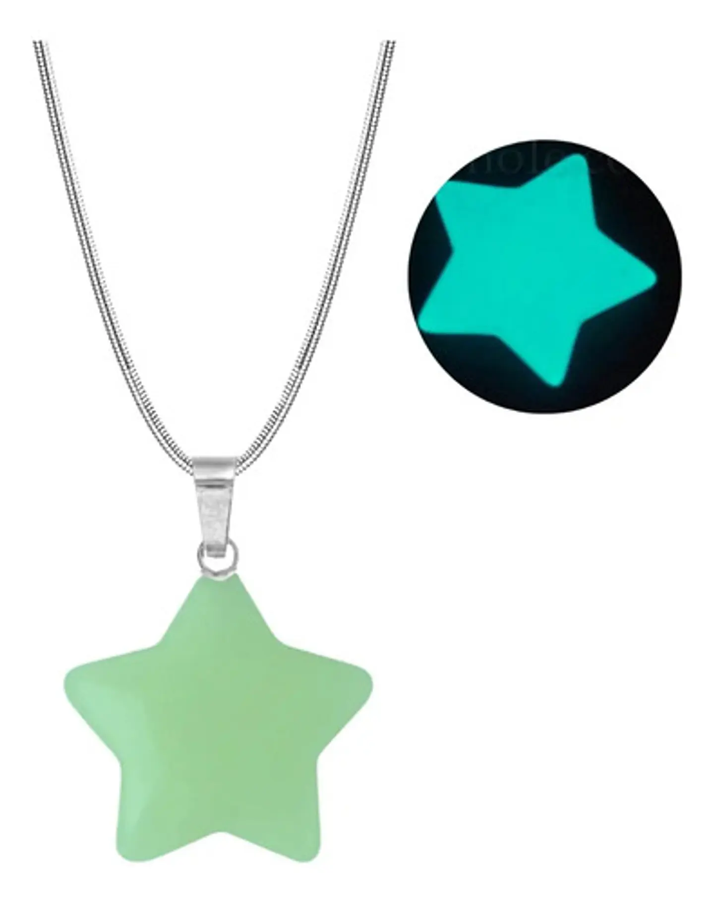 Collar Mujer Con Dije Cuarzo Estrella Brilla En La Oscuridad 4