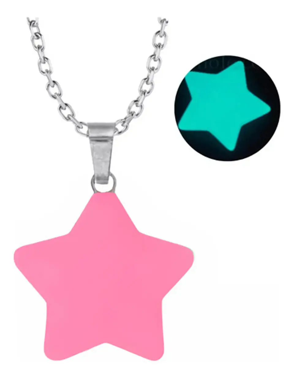 Collar Mujer Con Dije Cuarzo Estrella Brilla En La Oscuridad 28