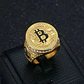 Anillo Para Hombre Cripto Bitcoin Hip Hop De Acero Color Oro - Miniatura 4