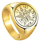 Anillo Hombre Y Mujer Tetragramaton Estrella Amuleto Salomon - Miniatura 1