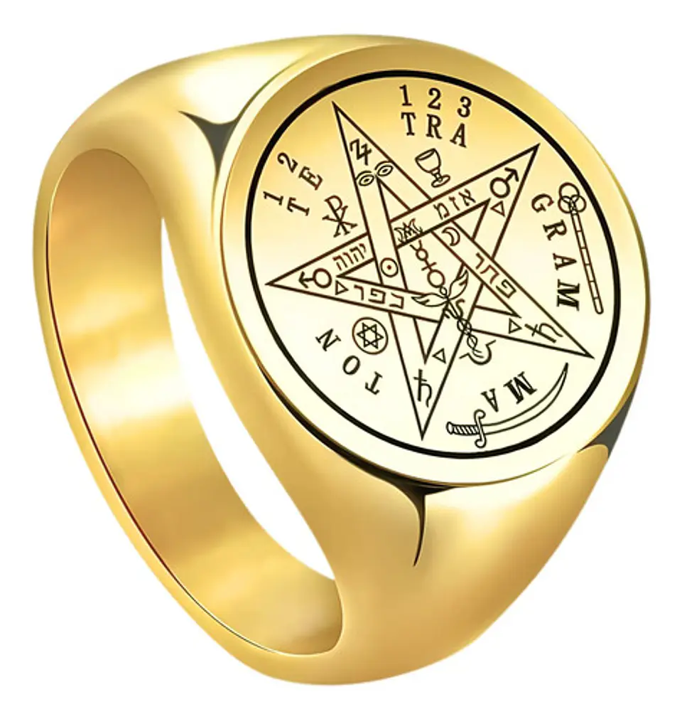 Anillo Hombre Y Mujer Tetragramaton Estrella Amuleto Salomon 1