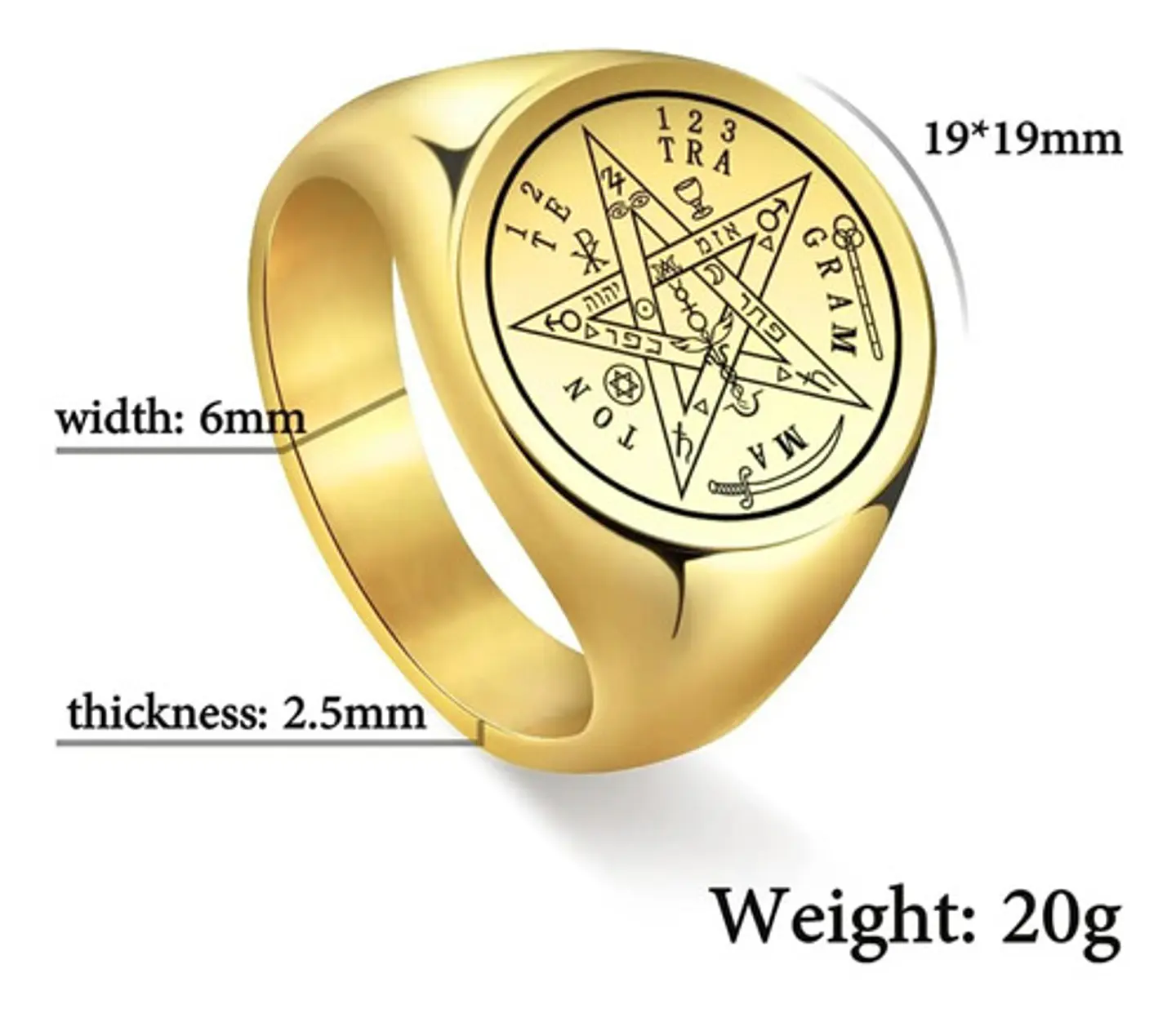 Anillo Hombre Y Mujer Tetragramaton Estrella Amuleto Salomon 2