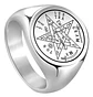 Anillo Hombre Y Mujer Tetragramaton Estrella Amuleto Salomon - Miniatura 11