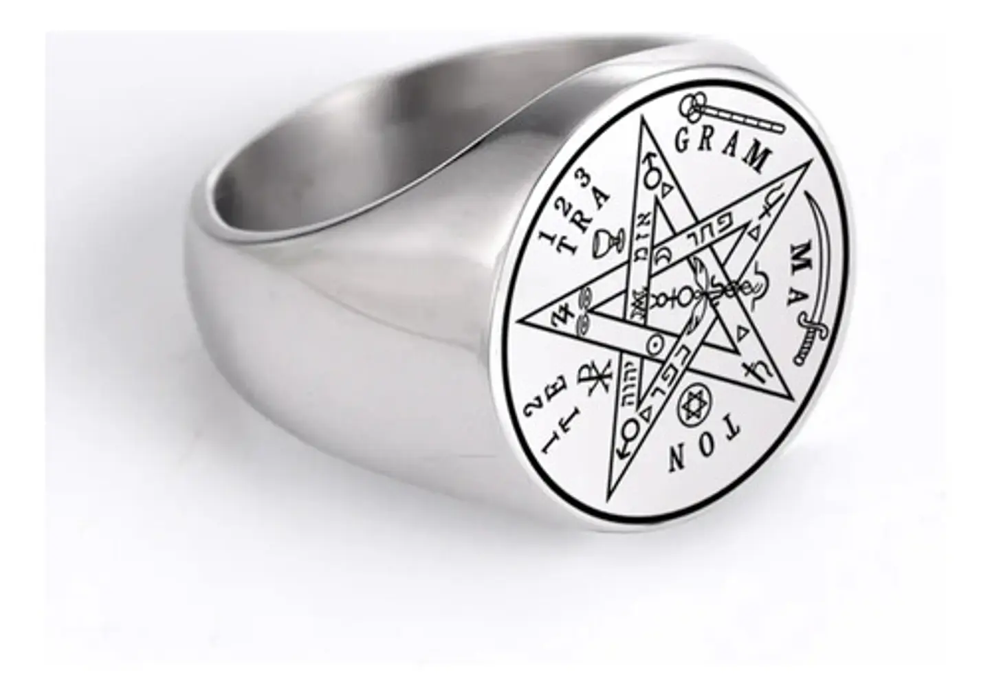 Anillo Hombre Y Mujer Tetragramaton Estrella Amuleto Salomon 15