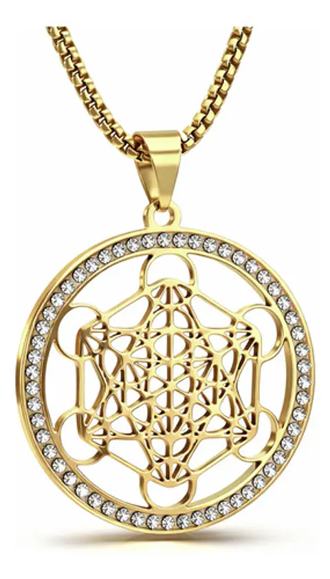 Collar Para Hombre Mujer Con Dije Metatron Geometría Sagrada