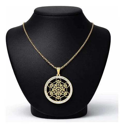 Collar Para Hombre Mujer Con Dije Metatron Geometría Sagrada