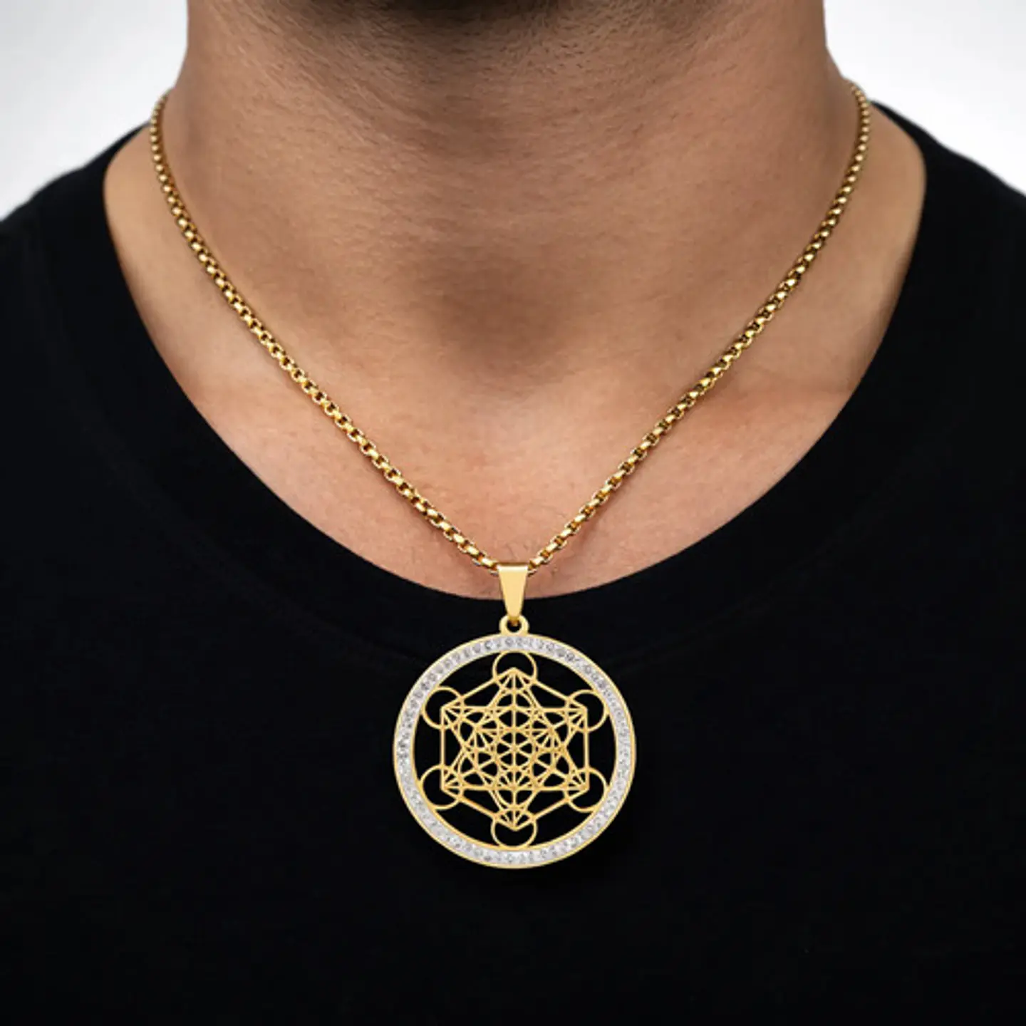Collar Para Hombre Mujer Con Dije Metatron Geometría Sagrada 4
