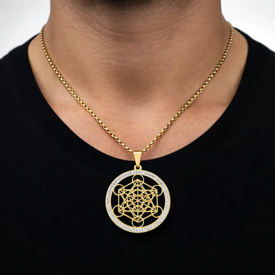 Collar Para Hombre Mujer Con Dije Metatron Geometría Sagrada 4