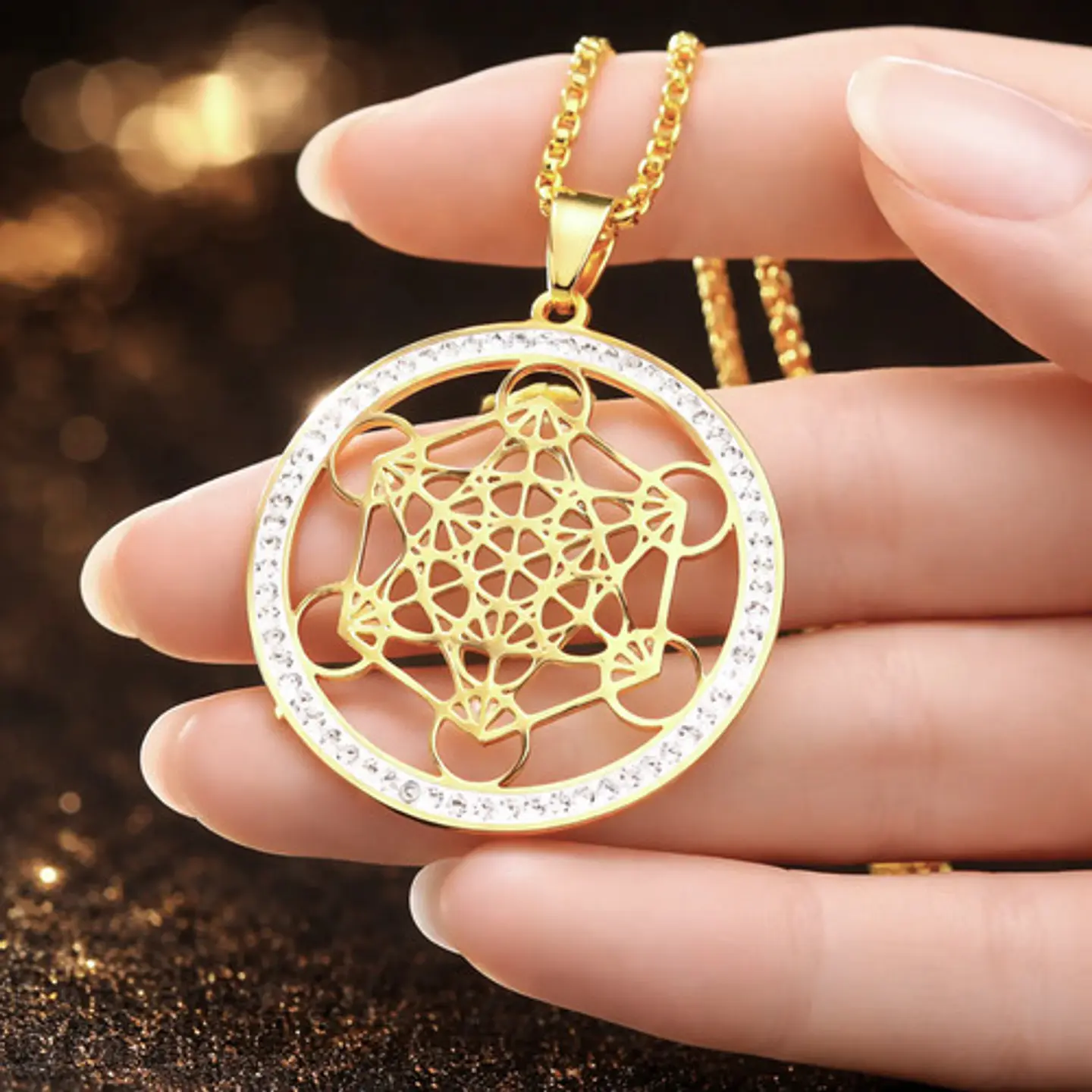 Collar Para Hombre Mujer Con Dije Metatron Geometría Sagrada 6