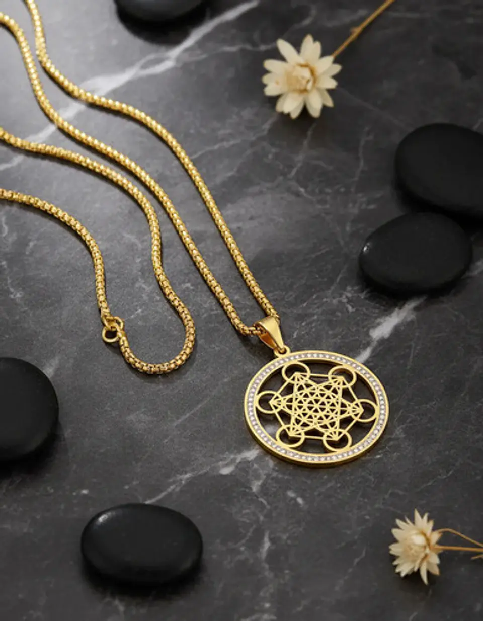 Collar Para Hombre Mujer Con Dije Metatron Geometría Sagrada 7