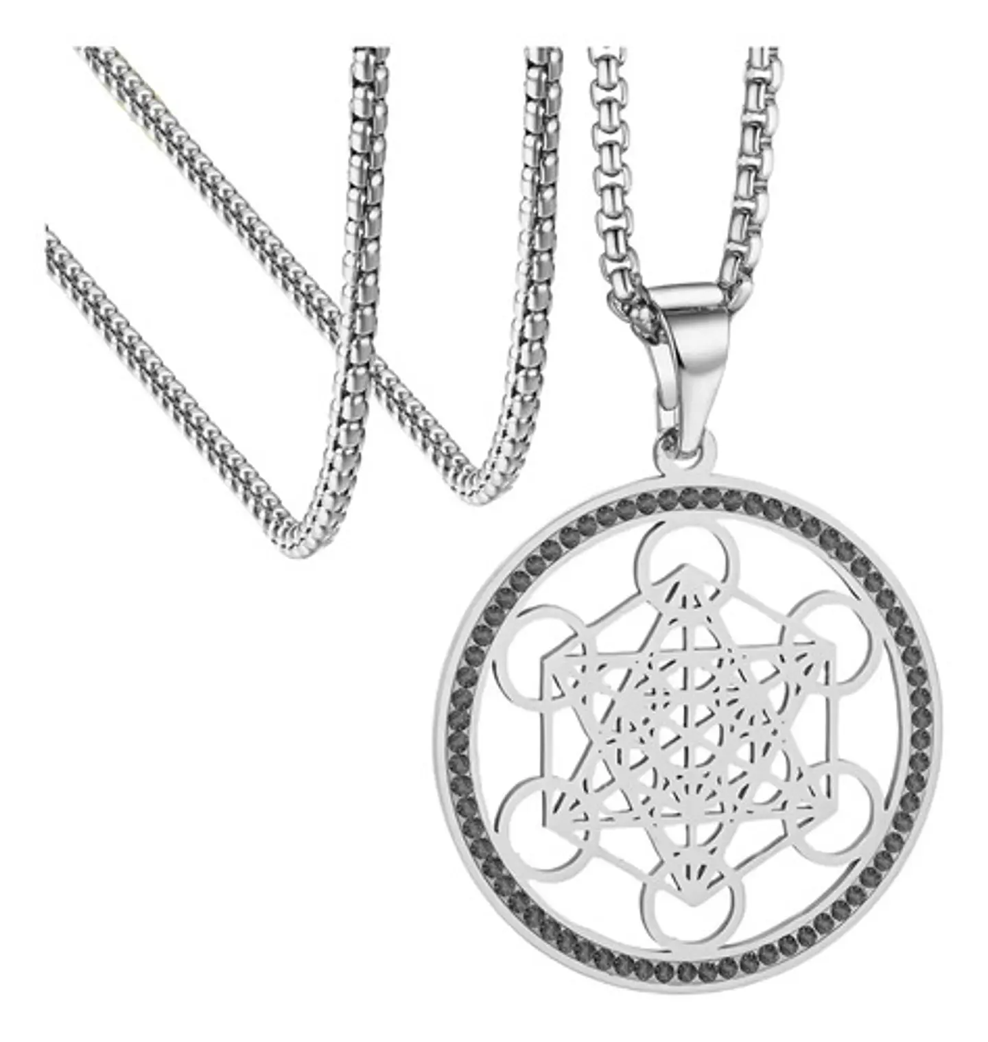 Collar Para Hombre Mujer Con Dije Metatron Geometría Sagrada 10