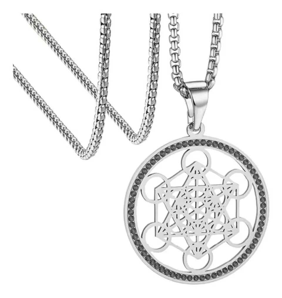 Collar Para Hombre Mujer Con Dije Metatron Geometría Sagrada 10