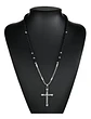 Collar Color Plata Cruz Piedras Acero Inoxidable Para Hombre - Miniatura 5