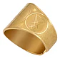 Anillo Hombre Y Mujer Con Sigil Pentagrama Baphomet Amuleto  - Miniatura 2