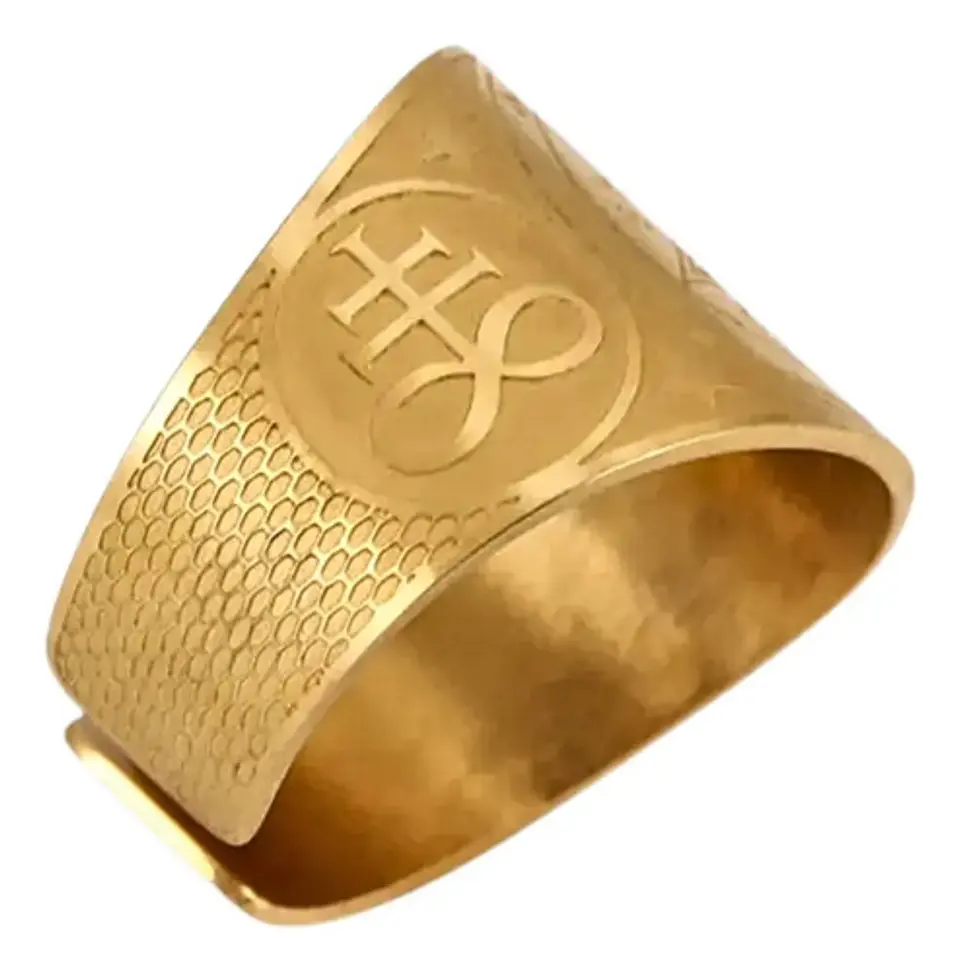 Anillo Hombre Y Mujer Con Sigil Pentagrama Baphomet Amuleto  3