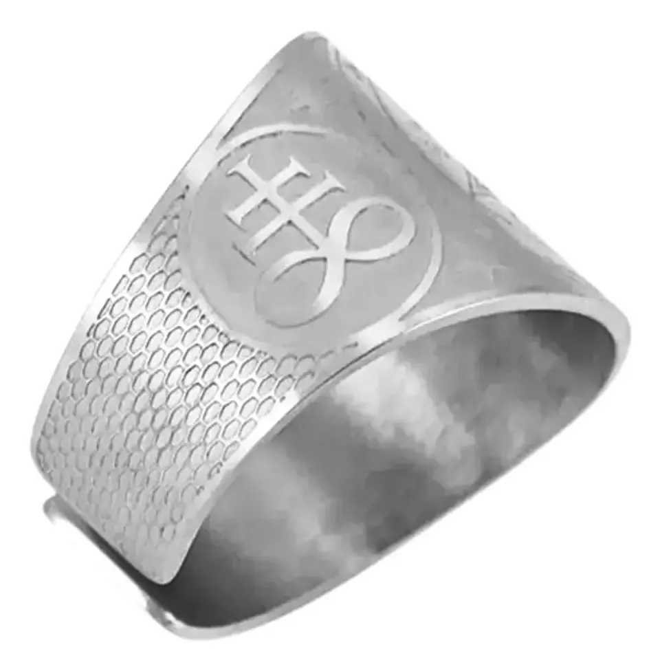 Anillo Hombre Y Mujer Con Sigil Pentagrama Baphomet Amuleto  9