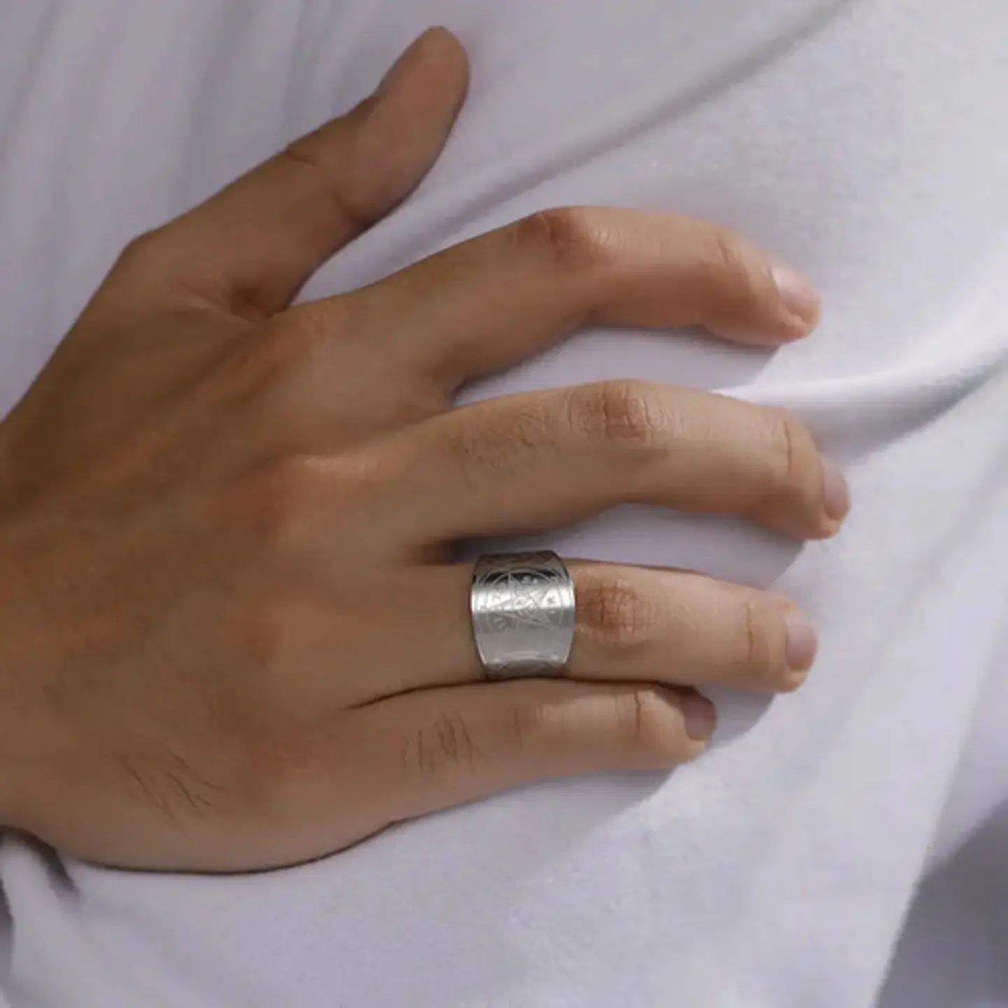 Anillo Hombre Y Mujer Con Sigil Pentagrama Baphomet Amuleto  10