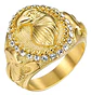 Anillo Lujoso Para Hombre Águila Hip Hop De Acero Color Oro - Miniatura 1