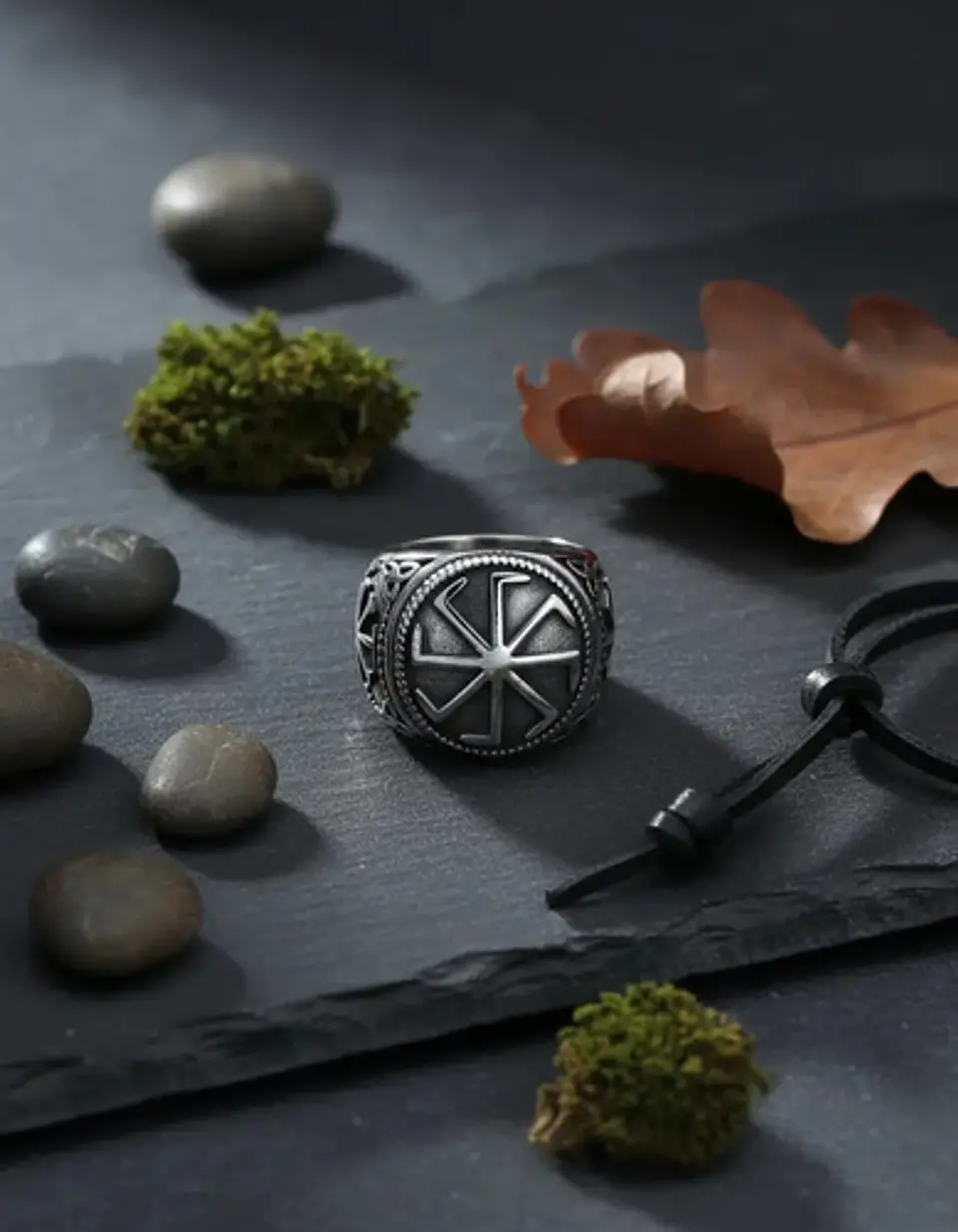 Anillo Amuleto Para Hombre Eslavos Kolovrot Vikingo De Acero 5