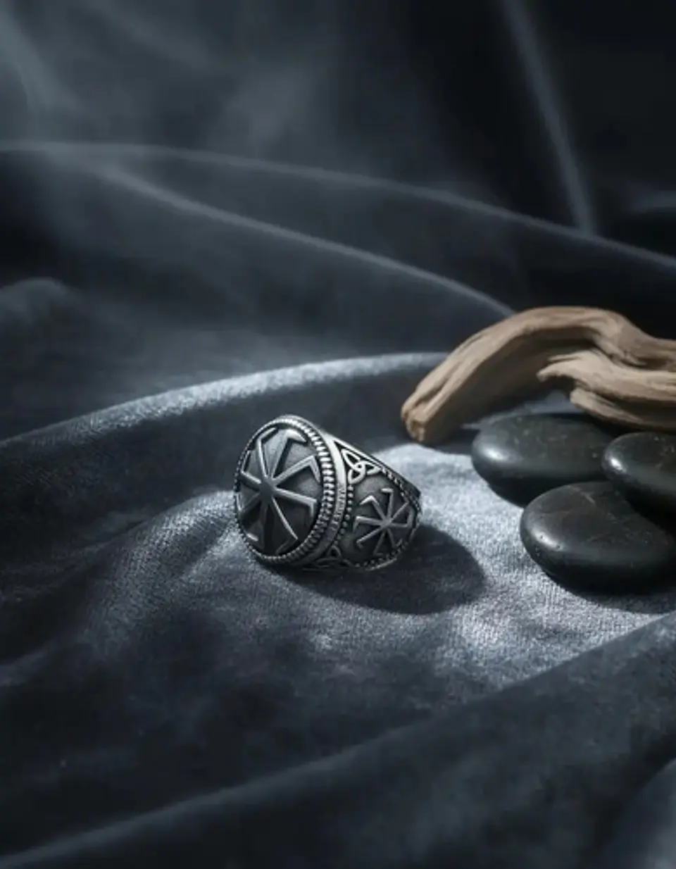Anillo Amuleto Para Hombre Eslavos Kolovrot Vikingo De Acero 8