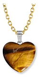 Collar Para Mujer Y Dije Piedra Ojo De Tigre Natural Corazón - Miniatura 12
