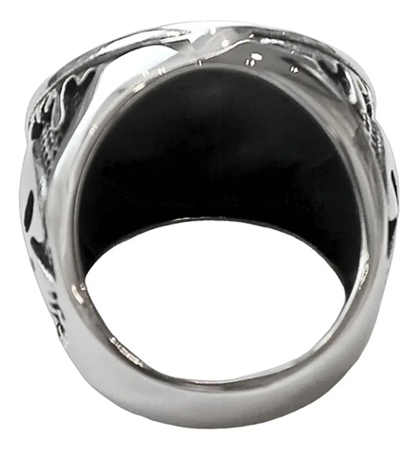 Anillo Motorista Para Hombre Con Cráneo De Acero Color Plata 2