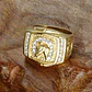Anillo Para Hombre Con Piedras Caballo Hip Hop De Color Oro - Miniatura 3