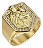 Anillo Lujoso Para Hombre Escudo Caballero Hip Hop Color Oro - Miniatura 8