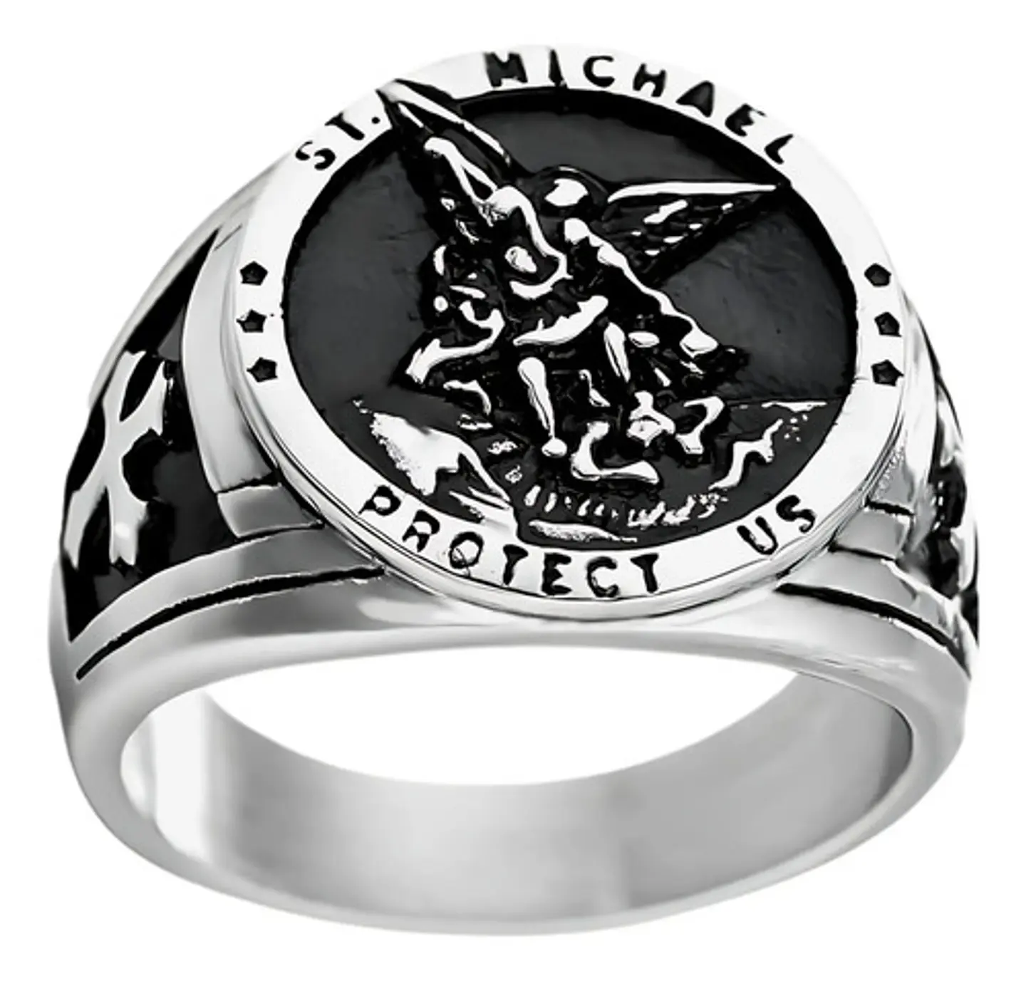 Anillo Para Hombre De Color Plata Arcangel St Michael Miguel 1