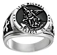 Anillo Para Hombre De Color Plata Arcangel St Michael Miguel - Miniatura 1