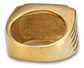 Anillo Para Hombres Acero De Color Oro Símbolo Masón Piedras - Miniatura 3