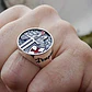 Anillo Para Hombre De Acero Caballero Templario Color Plata  - Miniatura 3